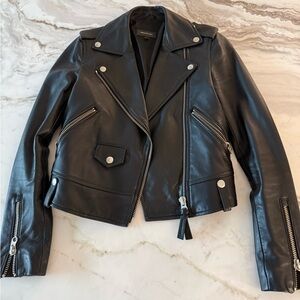 Women's Mackage Leather Baya Moto Jacket